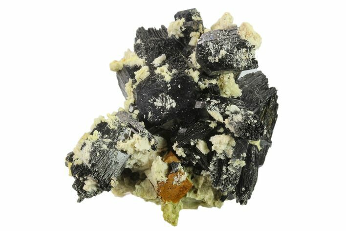Black Tourmaline (Schorl), Goethite & Orthoclase - Namibia #132243